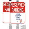 2Pack Blank Reserved Parking Sign with 36" Stakes, Write-On Sign