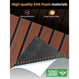 FOCEAN Boat Flooring EVA Foam Boat Decking Faux Teak Marine Flooring Marine Mat Sheet for Motorboat RV Yacht Kayak Surfboard, 94.5''x 15.7'', Dark Brown with Black Lines