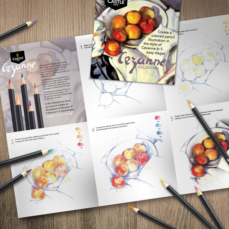 Castle Art Supplies 24 Cezanne Inspired Coloured Pencils Set for