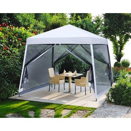 MASTERCANOPY Pop Up Gazebo Canopy with Mosquito Netting (10x10, White)