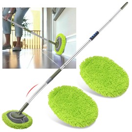 Dusting Sponge Baseboard Cleaner, Max 66'' Microfiber Kitchen Cabinet Brush with Long Handle,Door Frame Cleaning Mop for Crown Molding,Window Trim, Easily Conforms to the Contours of Any Shaped Object