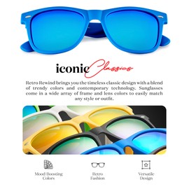 Retro Rewind Polarized Sunglasses for Men and Women - UV Protection Classic Mens Womens Sun Glasses - Cool Vintage 80s Shades