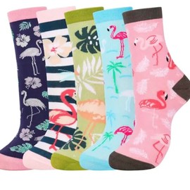 Flamingo Socks Gift Box 5 Pairs of Flamingo Socks Gift for Flamingo lover UK Size 4-7