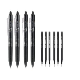 Pilot Frixion Erasable Pens - Clicker Fine Point - Refillable & Retractable 4 Erasable Gel Pens With 6 Refills