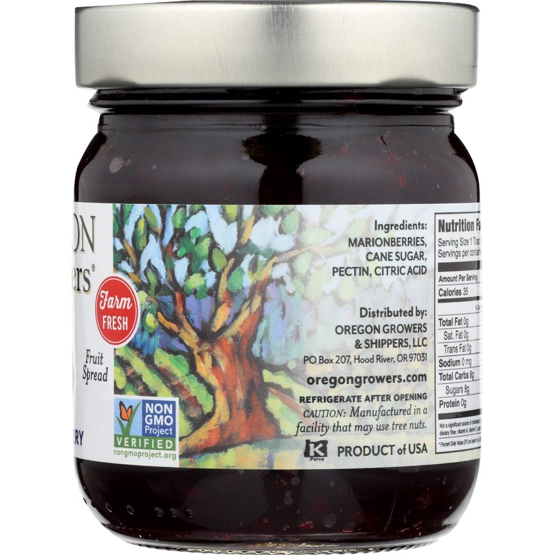 Oregon Growers & Shippers, Fruit Spread Marionberry, 12 Ounce