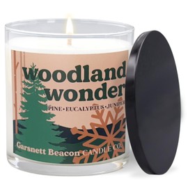 Woodland Wonder Scented Soy Candle | Pine, Fir, Juniper Scented Christmas Candle for Home, Office | 100% Natural Soy Wax - 60+ Hour Burn Time | Handcrafted by Garsnett Beacon Candle Co.