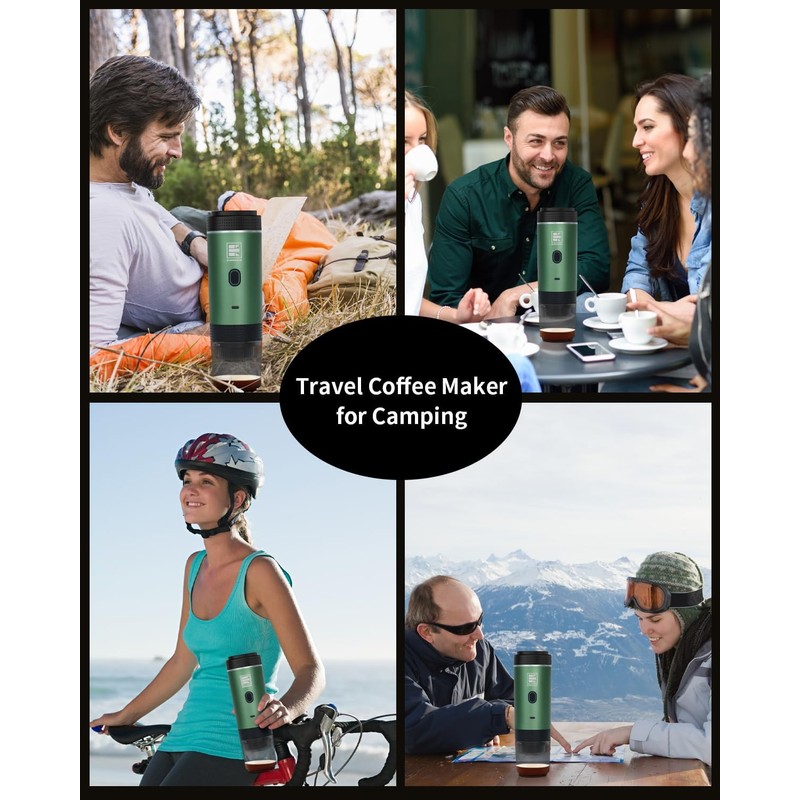 Portable Electric Espresso Machine, Car Coffee Maker for Travel Camping,