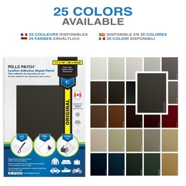 Pelle Patch - Black Leather Repair Kit for Furniture - 25 Colors Available - Original 11x16 - Dark Grey