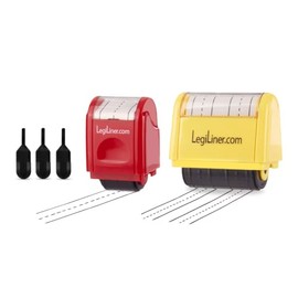 LEGILINER Set of 2: one 3/4" RED and one Double Stack 1/2" Yellow and a Free Ink Refill