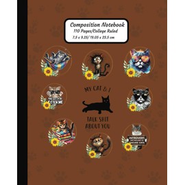  Composition Notebook: Purr-fectly Whimsical Feline, Notepad - Cats Series Vol 3. College Ruled Writing Journal for School, College, Work, Students, Cat lovers, Adults & Teens