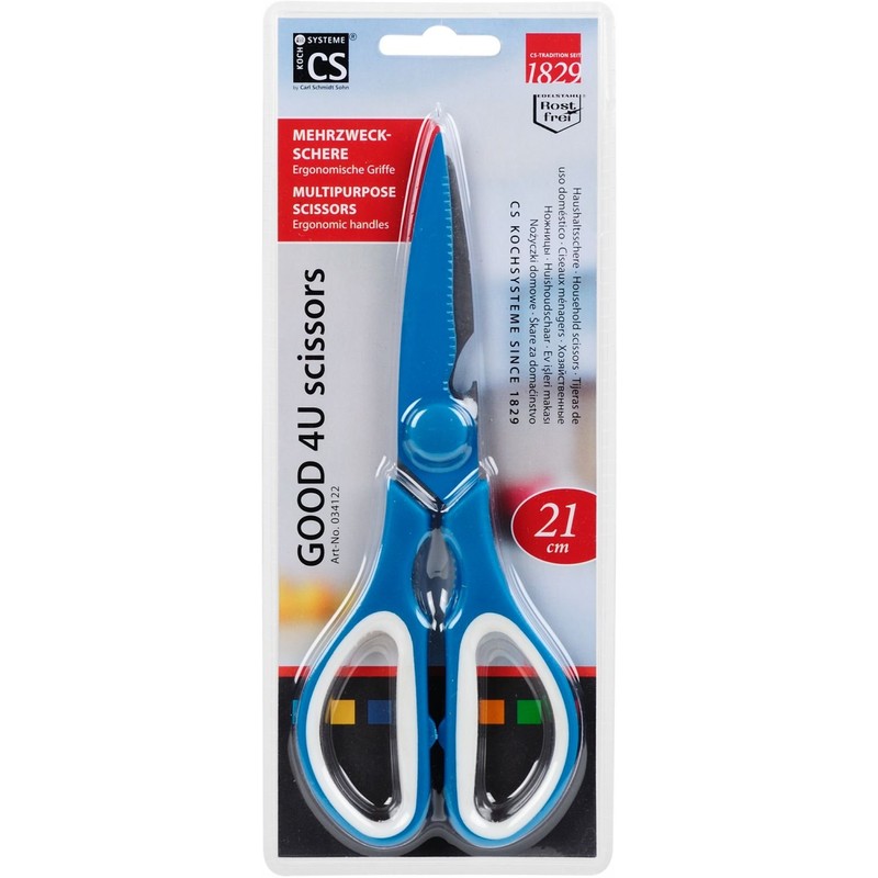 C&S CS Good4U Multi Purpose Scissors, Stainless Steel, Blue, 26