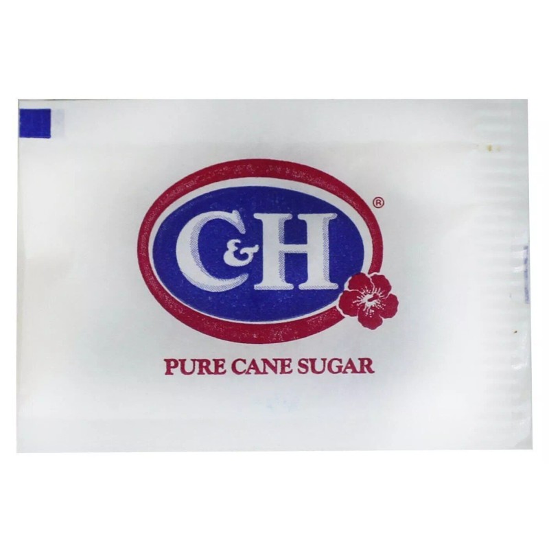 C&H Pure Cane NON-GMO Granulated Sugar, 0.10 oz Packets -