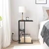 TUTOTAK C Shaped End Table with Charging Station, Set of