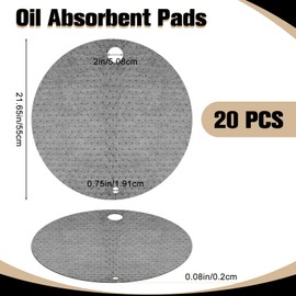 AHIER 20PCS Oil Absorbent Pads, Oil Absorbing Pads for 55 Gallon Drums Barrel 22" Diameter Drum Lid Oil Mat with Holes, Gray