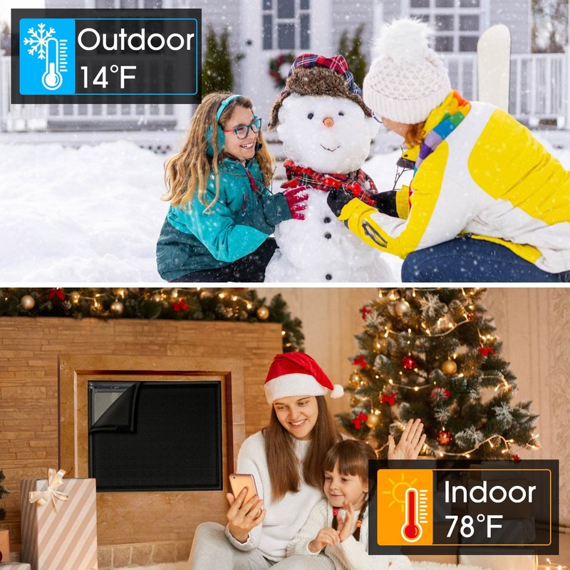 Fireplace Cover, Fireplace Blocker Blanket Stops Overnight Heat Loss, Adjustable