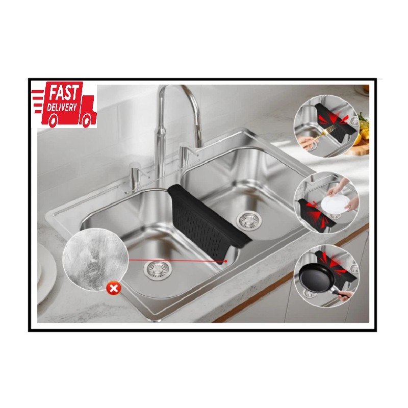 Cukwily Sink Saddle, Kitchen Sink Mat, Divider Protector Mat, No