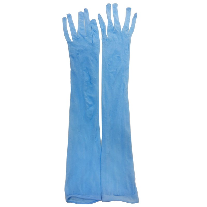 TAIKMD Guantes de noche de malla transparente para mujer, Azul