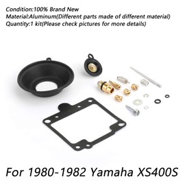 Topteng Carburetor Repair Kit, Motorcycle Carburetor Carb Rebuild Kit compatible with Yamaha XS400 SE Special 1980 1981 1982