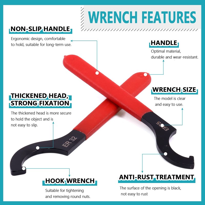 Cimeton 4Pcs Heavy Duty Carbon Steel Coilover Adjustment Spanner Wrench