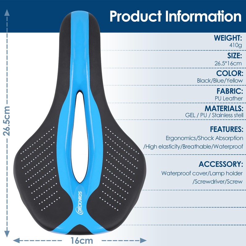 Bike Seat Bicycle Saddle with Light Buckle, Secpeak Ultra Comfortable
