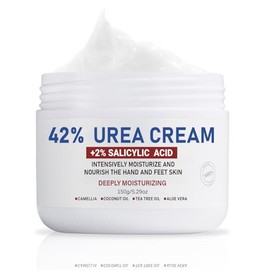 OUKEYA Crema con Urea 42% y Ácido Salicílico 2% Crema para Pies Secos y Ásperos Hidratación Intensiva para Pies,Talones,Manos 150g