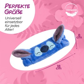 Stirnband mit Stitch Ohren – Weiches Schmink-Haarband für Mädchen – Flauschiges Make-up Haarband & Haarschmuck für Kinder – Ideal für Fans & Geschenkideen