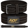 AQF Weight Lifting Nubuck Leather Powerlifting Belt Back Support –