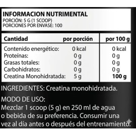 Creatina Monohidratada 500g Micronizada Sin Sabor Kaan                                                                                                