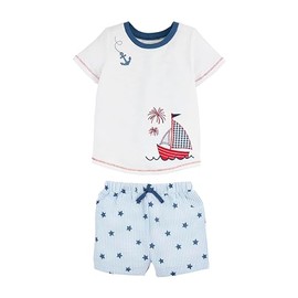 Mud Pie Boys Sailboat Anchor Short Set; 24 Months-3T