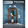 BLUEWEST 3-Tier Corner Shower Caddy Stand, Wood Shower Organizer Standing