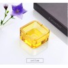 Lxuwbd-crystal glass simple and fashionable small ashtray (Yellow transparent, Small)