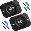 BBTO 2 Pcs DC 12V 24V Waterproof Car Voltmeter with