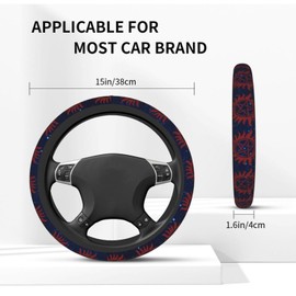 Steering Wheel Cover for Women Men Anti-Slip Breathable and Sweat Absorption Universal Cute Steering Wheel Protector Car Accessories