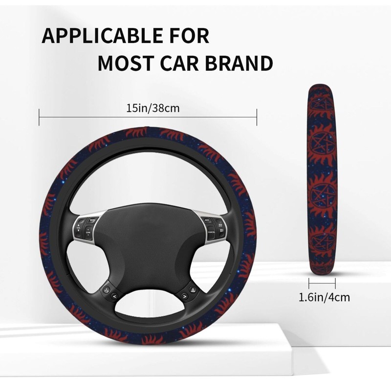 Steering Wheel Cover for Women Men Anti-Slip Breathable and Sweat