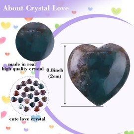 10pcs Natural Crystal Heart Indian Agate Love-Shaped Healing Stones Polished Rocks Cute Mini Palm Chakra Gemstone Reiki Energy Balancing Stone for Meditation Birthday Gift 0.8 inch(20mm)
