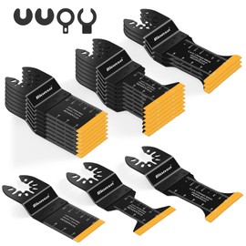 Bionso 20PCS Titanium Oscillating Tool Blade Cuts Metal and Wood, Sharp and Durable Multitool Blades, Multi Tool Blades Kits, Oscillating Saw Blades Fit Dewalt Milwaukee Ryobi Makita