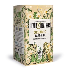 Heath & Heather Organic Camomile Teabags | Individually Wrapped Caffeine-Free Herbal Tea Infusion | 1 Pack of 20, Total 20 Tea Bags