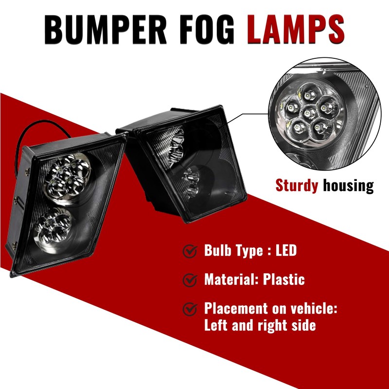 HECASA LED Fog Lights Pair Compatible with 2003-2017 Volvo VNL/VN