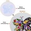JSRQT Butterfly Embroidery Cross Stitch Set, Flower Stamped Embroidery Starter