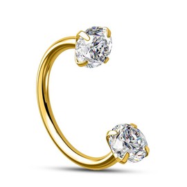 Oufer 18G/20G Horseshoe Internally Threaded & Threadless AAA+ Grade CZ Nostril Cartilage Lobe Piercing Ring Inner Diameter 7mm 8mm 10mm 316L Stainless Steel:_Black Bar + Clear CZ _20G Threadless (Push Pin)_7mm 