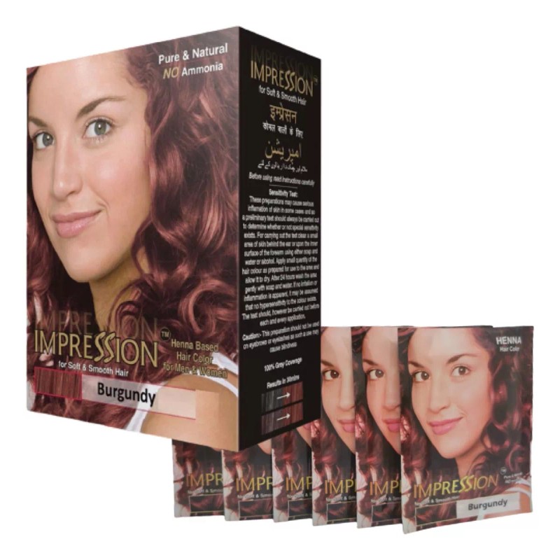 Impression Henna Natural Tinte Cabello 18 Sobres Sin Amoníaco 8