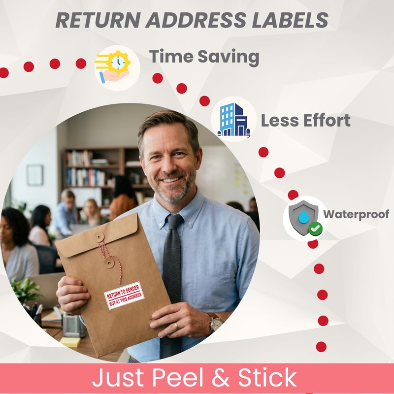 120Pcs Return to Sender Not at This Address Stickers, 2.5x1.18