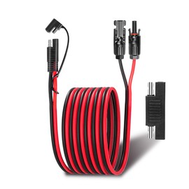 Ansoufien Solar Panel Connectors to SAE Adapter Cable 10FT, 10AWG Solar Panel Extension Cable with SAE Polarity Reverse Adapter for RV Solar Panel Caravan Battery Charger