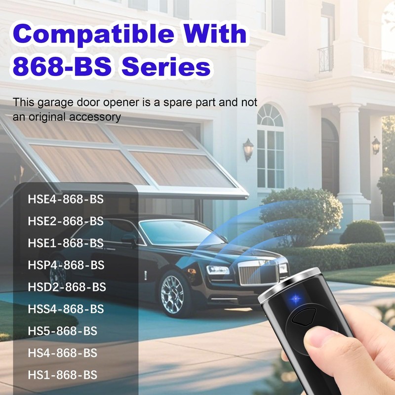 Wvoillty 868 MHz Handheld Transmitter Compatible with Hörmann, Garage Door