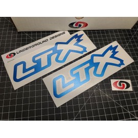 LTX Outline Decals 8.5" Racing Hood Window Stickers Fits Corvette Camaro CTSV LT1 LT4 LT5 Select Color: (Bright Blue Metallic, 2)