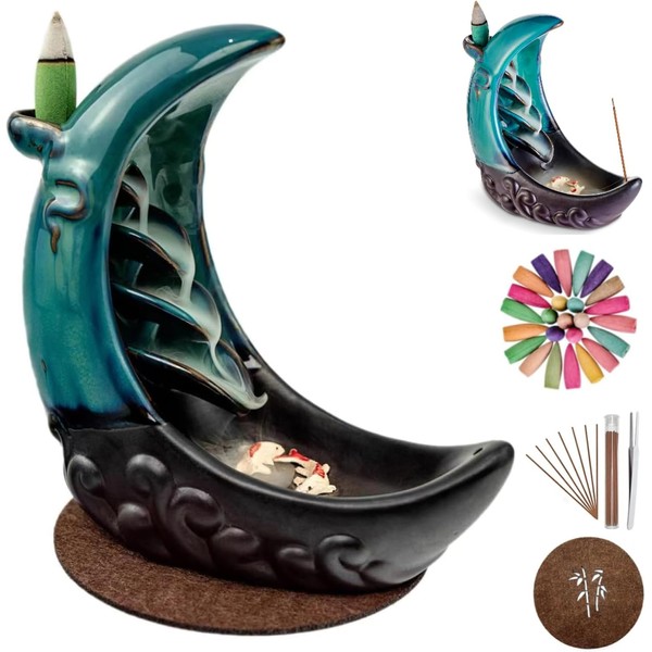 JUYUANDE Incense Burner, Incense Waterfall, Backflow Incense Burner, with 100