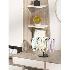 Adugay Headband Holder Organizer,Head Band Stand For Girls Room,Mouse Ear Storage For Women,Hair Accessories Display Rack (Metal Black Headband Holder)