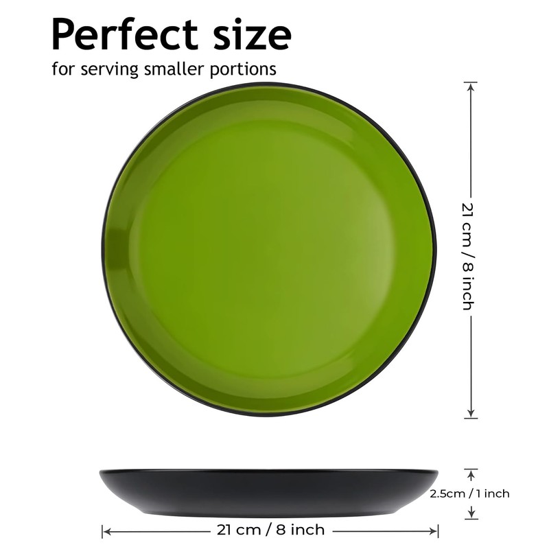 MIAMIO – 6 x Plate/Dinner Plate Set Stoneware Ceramic Tableware