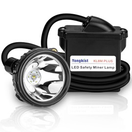 Yongkist Safety Mining Light Professional Mining Headlamp 1+6 LED Coon Hunting Light Hard Hat Explosion Proof Mining Cap Lamp Waterproof Headlight for Outdoor (KL8M.Plus-Large Size)