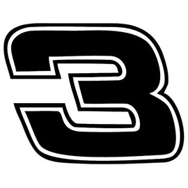 Decals Set of 3 - Dale Earnhardt 3 - Black - Sticker Graphic - Auto,Wall,Laptop,Cell,Truck Sticker for Windows,Cars,Trucks